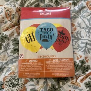 12" Fiesta Balloons - Set of 15 Latex Balloons-Red, Yellow, Blue Assorted Colors